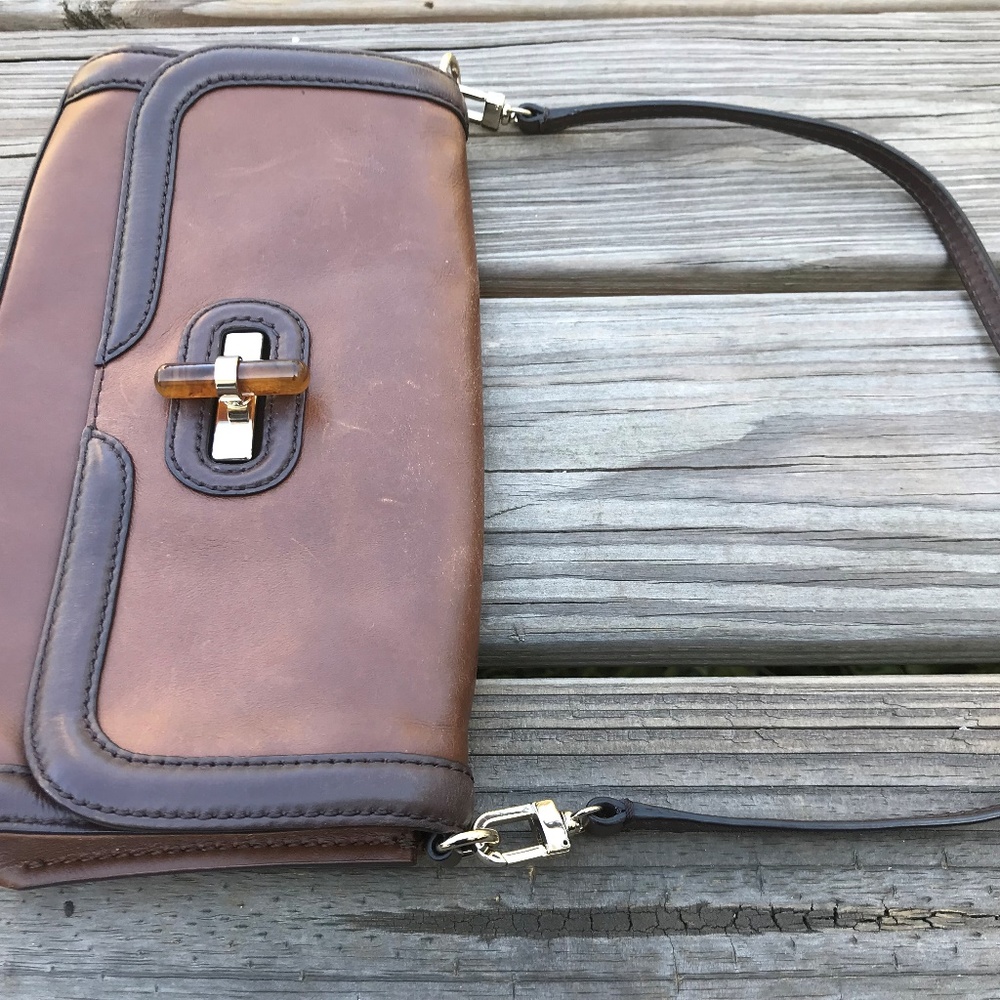 Banana Republic Women Handbag Cow Leather Brown - Picture 8 of 8